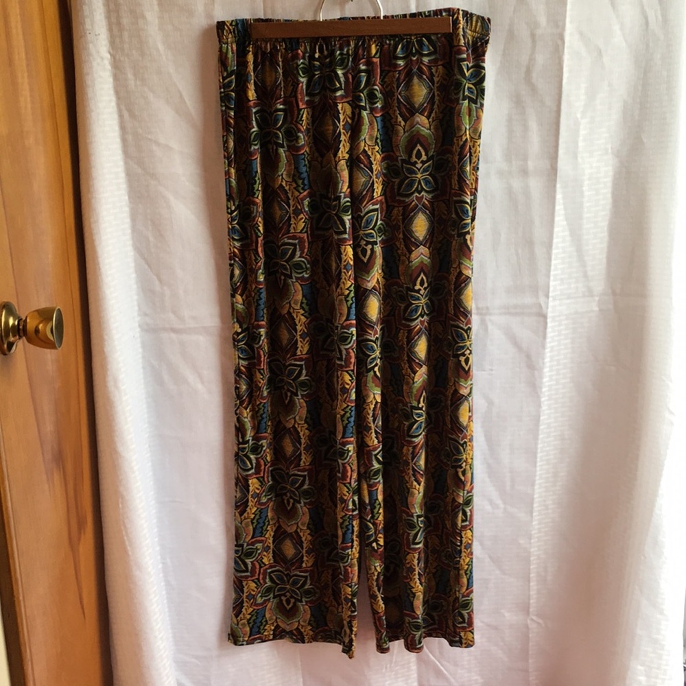 Multicolored Floral elastic waistband pants